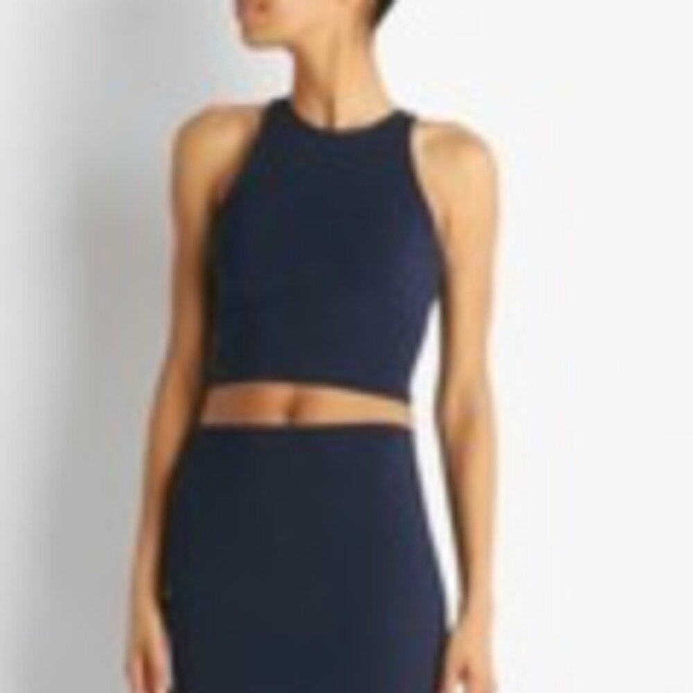 New Nadia Tarr Crop Tank Navy, $128